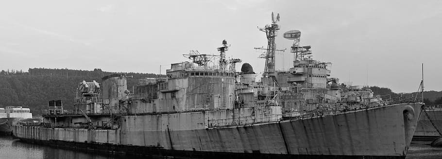 ship, military, abandoned, maritime, army, boat, warship, navigation, ocean, sinister