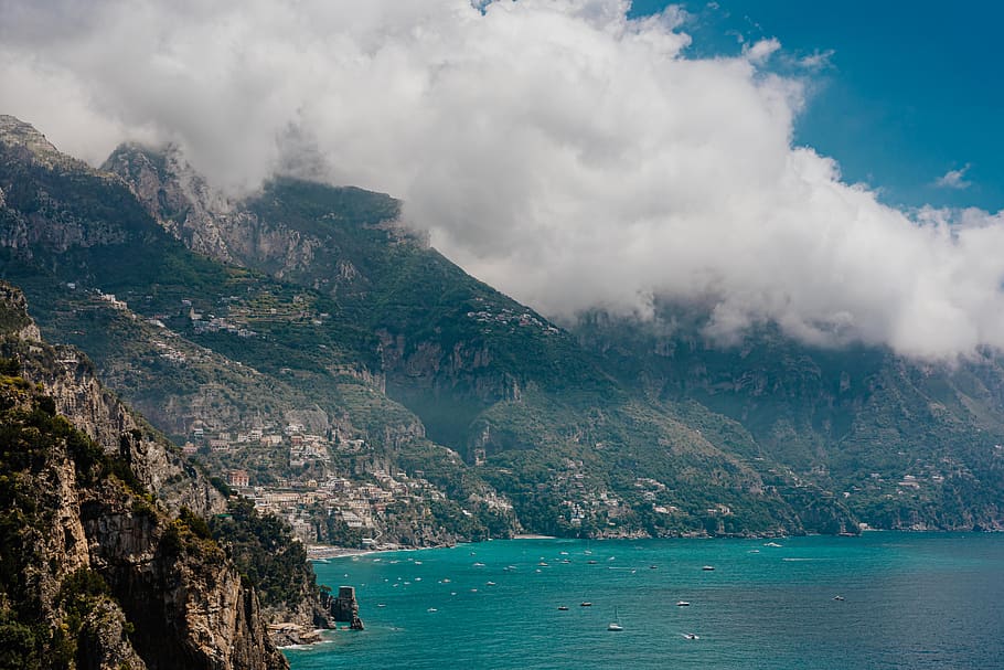 biaya, Italia, laut, Laut Tyrrhenian, musim panas, perjalanan, liburan, Pemandangan, Amalfi, Drive