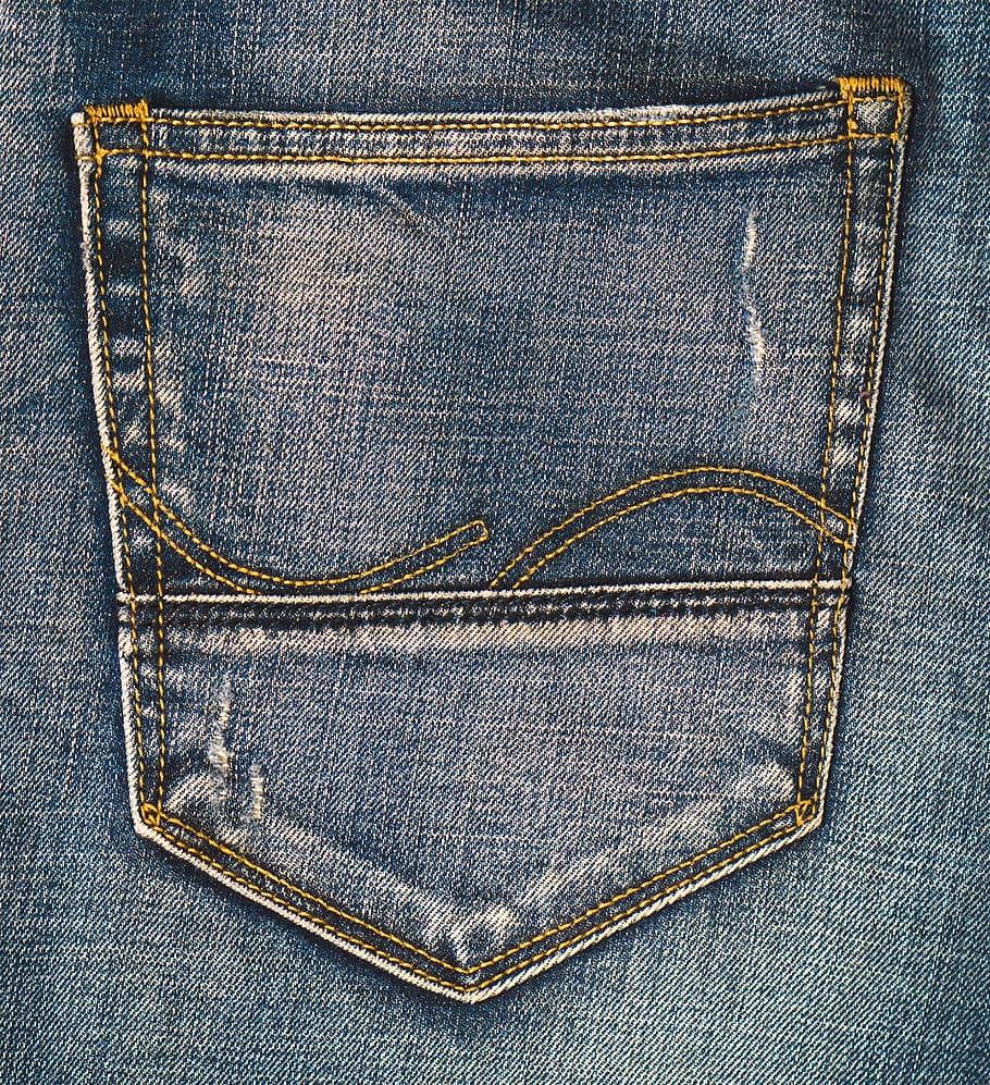 blue denim pocket, Denim, Jeans, Back, Back, Back Pocket, denim, jeans, pocket, back, rear, jean
