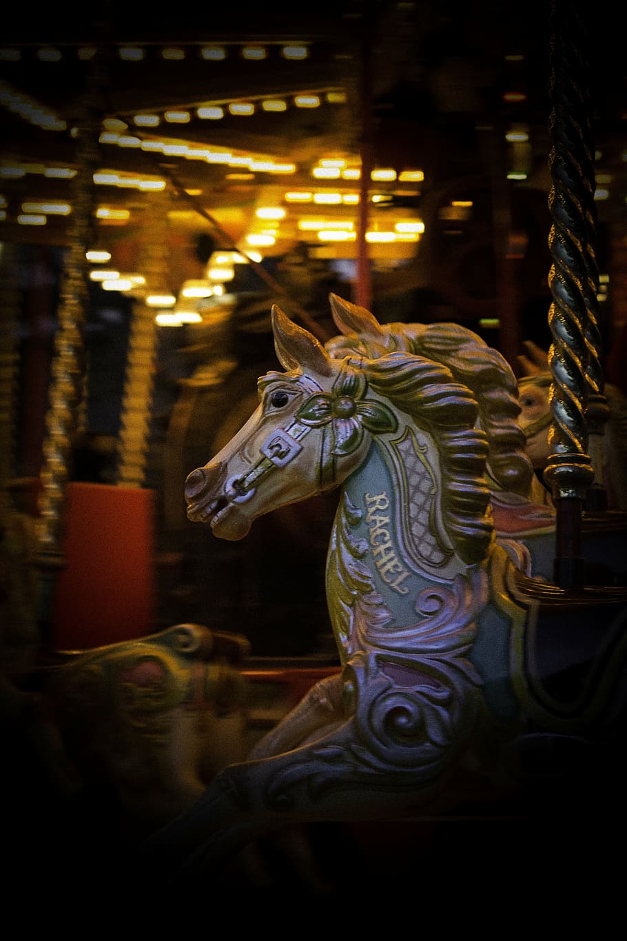 carousel, horse, fair, carnival, amusement, ride, vintage, merry-go-round, roundabout, animal representation