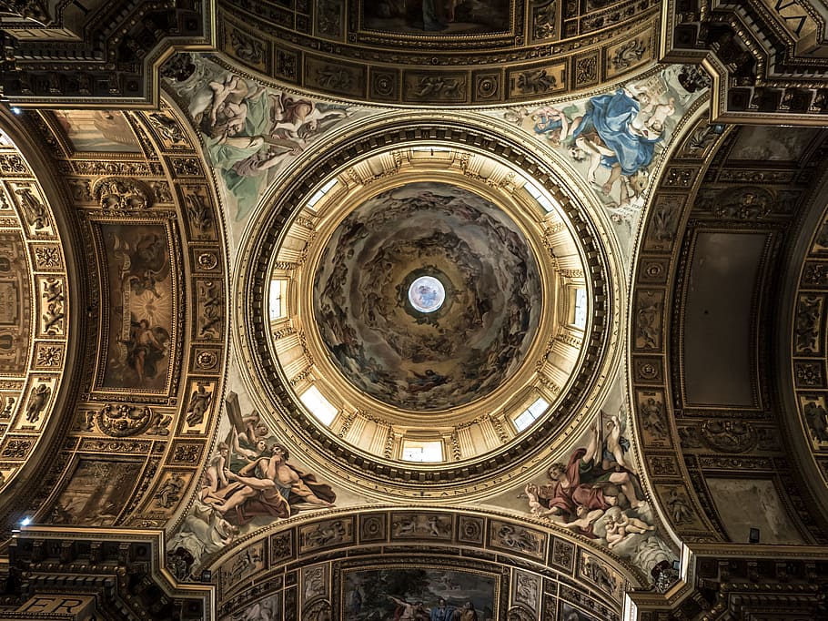 Ceiling, Rome, Chapel, Church, Cupola, chapel, church, italy, architecture, travel, building