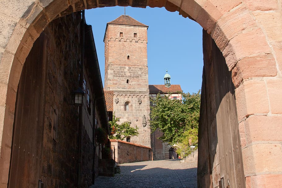tower, building, castle, nuremberg, historic center, middle ages, architecture, built structure, building exterior, the past