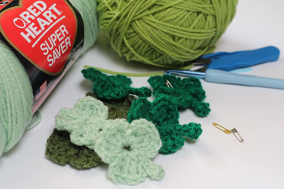 Shamrock, Green, Crochet, Holiday, Irish, shamrock, green, holiday irish, luck, symbol, celtic