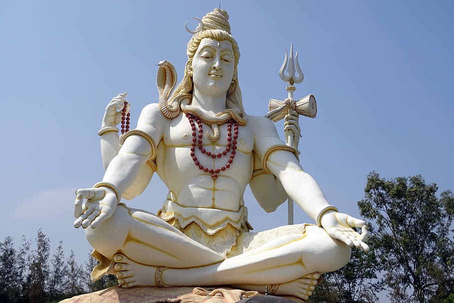 shiva statue, lord shiva, statue, god, hindu, religion, architecture, 85 feet, tall, bijapur