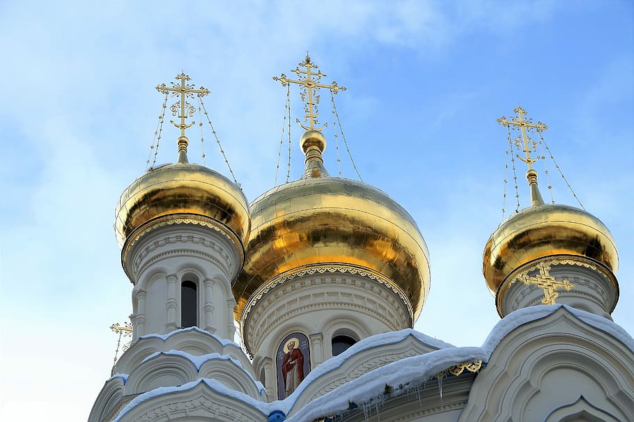 russian, orthodox, church, Russian Orthodox Church, Dome, the russian orthodox church, golden, radiant, shine, building