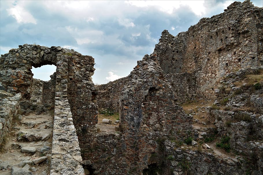 ruin, castle, ruined city, byzantine, greece, mystras, fortress, sky, solid, cloud - sky