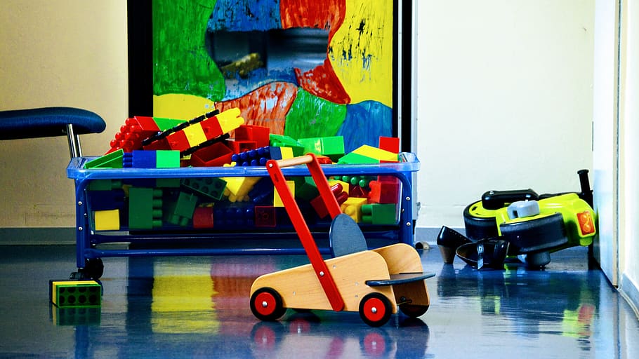 toys, kindergarten, daycare, building blocks, play, nursery school, fun, kita, multi colored, indoors