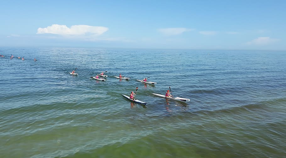 kayak, boat, sea, water, sport, paddle, wave, regatta, betting ride, competition