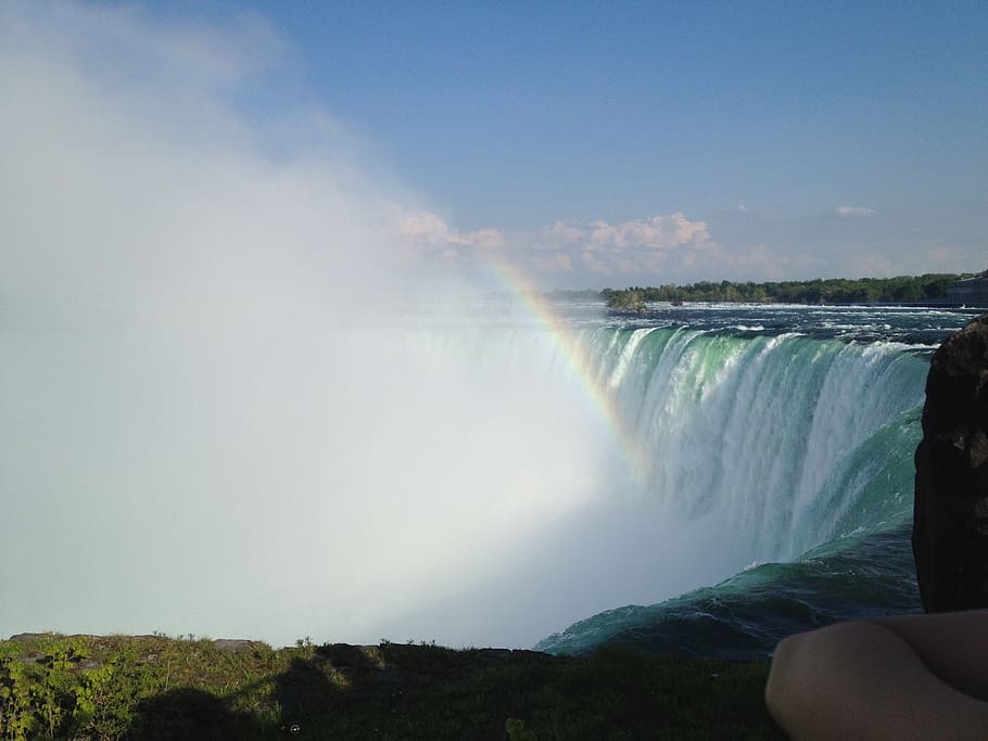 cascade waterfalls, niagara falls, waterfall, mist, ontario, scenic, flow, tourist, landmark, rock