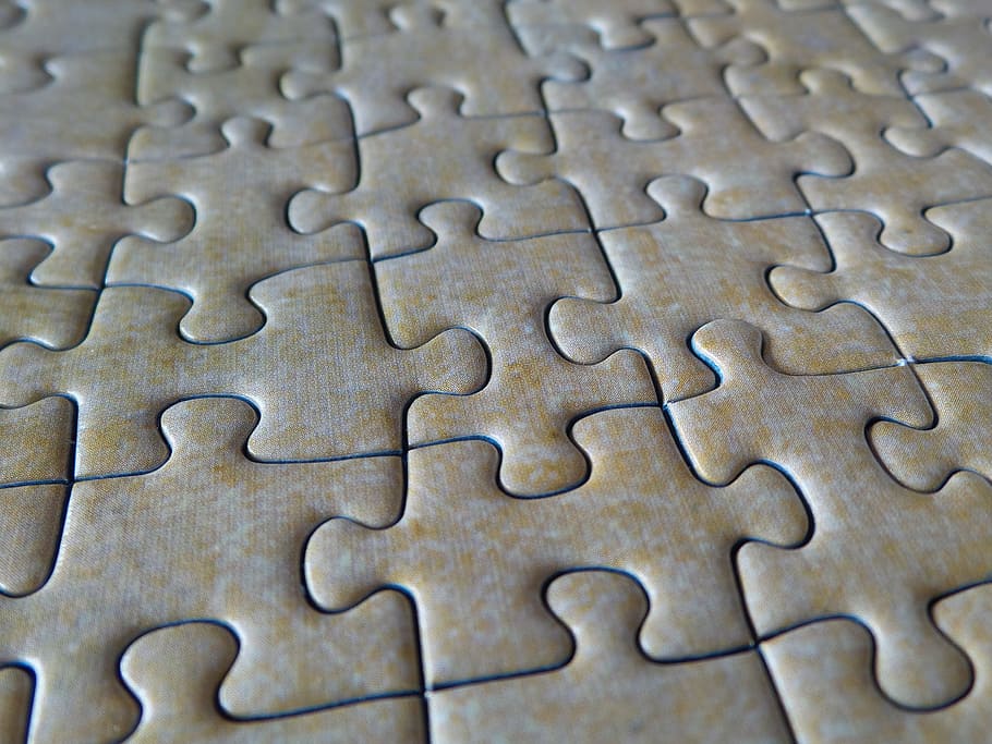 jigsaw puzzle, closeup, photography, puzzle pieces, solved, assembled, match, success, solution, piecing together