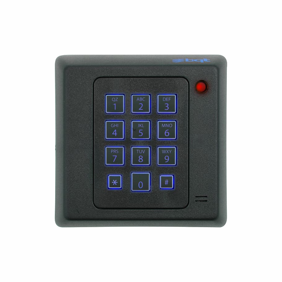 negro, digital, seguro, panel de control, lector de pin, lector de tarjeta inteligente, control de acceso, calculadora, negocios, objeto único