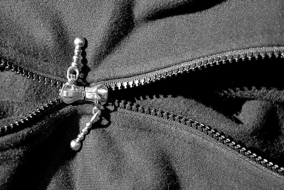 zip, clothing, close up, metal, clothes, fabric, garment, textile, zipper, close-up