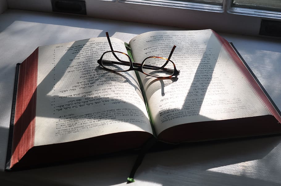 open, book, eyeglasses, hebrew, glasses, bible, shadows, study, religious, open book