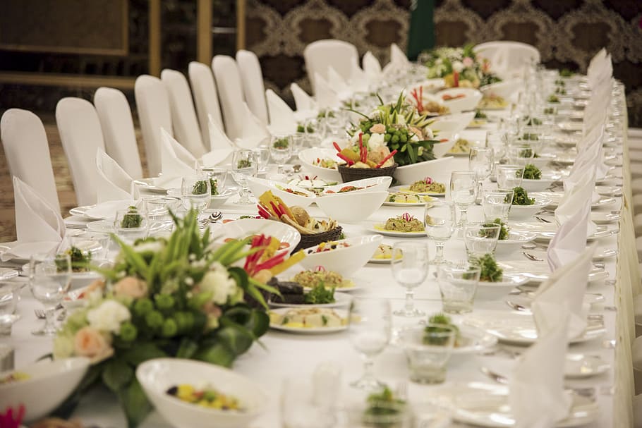Vip, Dinner, Set Menu, table, banquet, restaurant, event, wedding, plate, wedding Reception