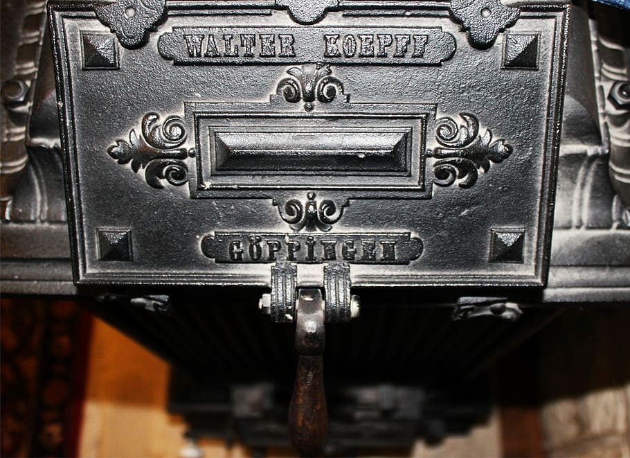 Forno, Porta, Close-Up, Velho, porta do forno, ferro fundido, antiguidade, ornamentos, peça de museu, metal