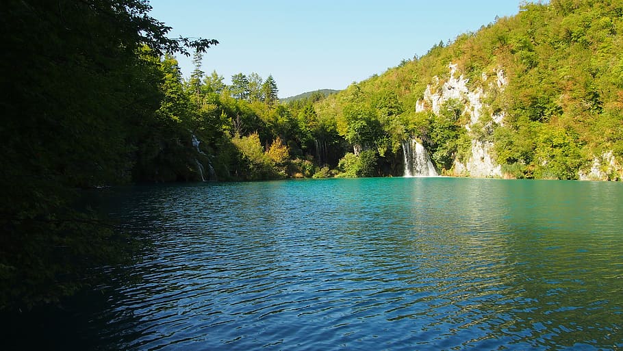 croatia, places of interest, waterfalls, plitvice lakes, waters, holiday, winnetou, national park, summer, tree