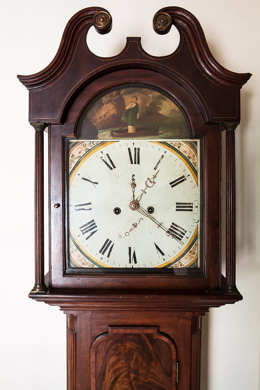 brown, grandfather, clock, displaying, 12:40, Grandfather Clock, Pointer, roman numerals, wood, time