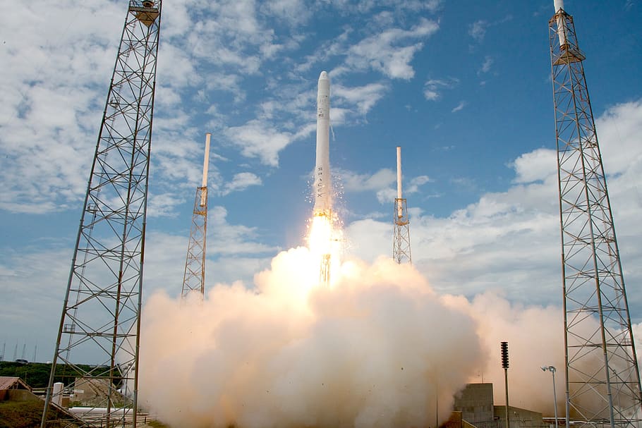 peluncuran roket, SpaceX, lepas landas, meluncurkan, api, tenaga penggerak, ruang, roket, kecepatan, kendaraan