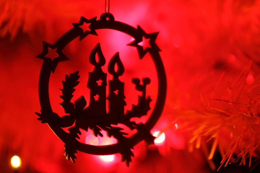 silhouette, candle, celebration, christmas, december, decoration, holiday, light, lights, ornament