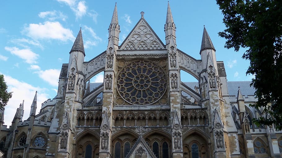 westminster abbey, london, worship, architecture, built structure, sky, building exterior, religion, travel destinations, low angle view