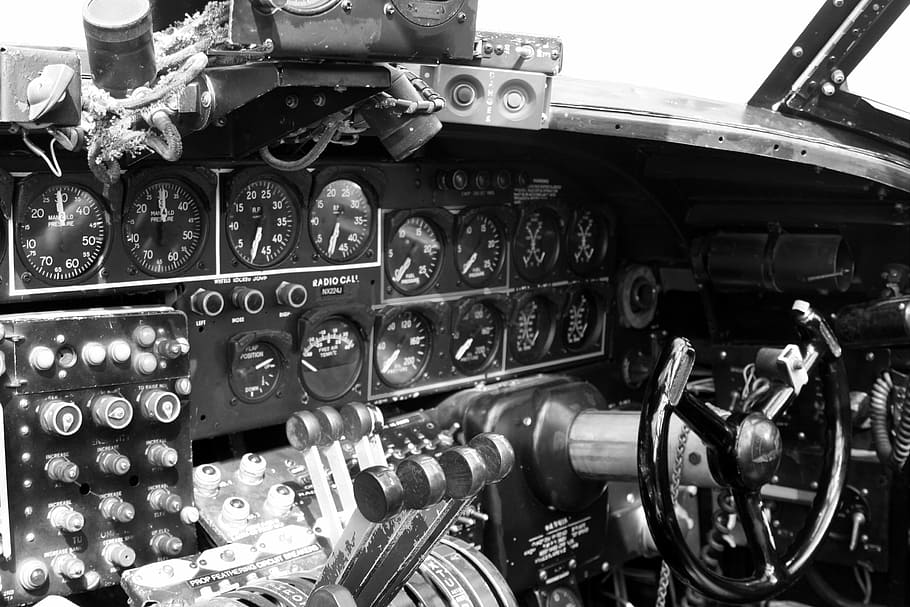 b-24, cockpit, plane, airplane, vintage, heritage, transportation, technology, mode of transportation, connection