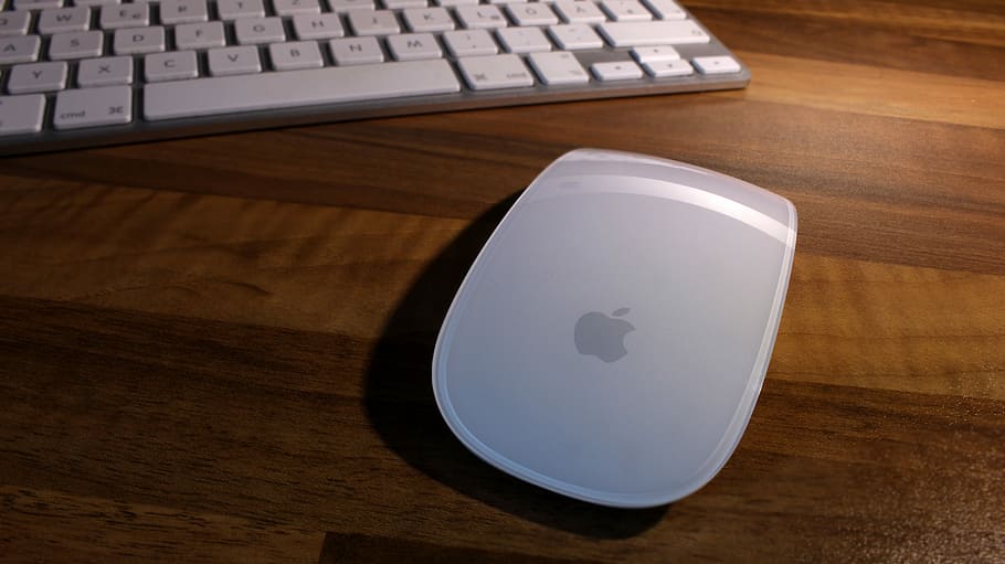 Apple, Magic, Mouse, Computer, apple, magic, mouse, technology, table, wood - material, indoors, desk