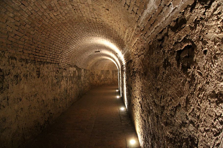 hall, tunnel, architecture, path, the passage of the, underground, masonry, wall, indoors, illuminated