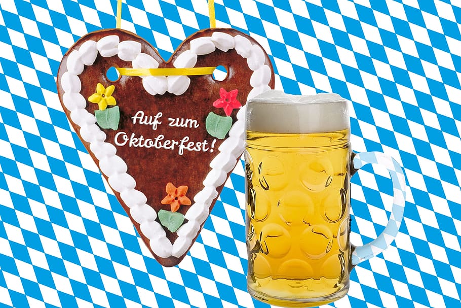 clear, glass mug, filled, beer, Gingerbread, Heart, Beer Mug, gingerbread heart, measure, folk festival