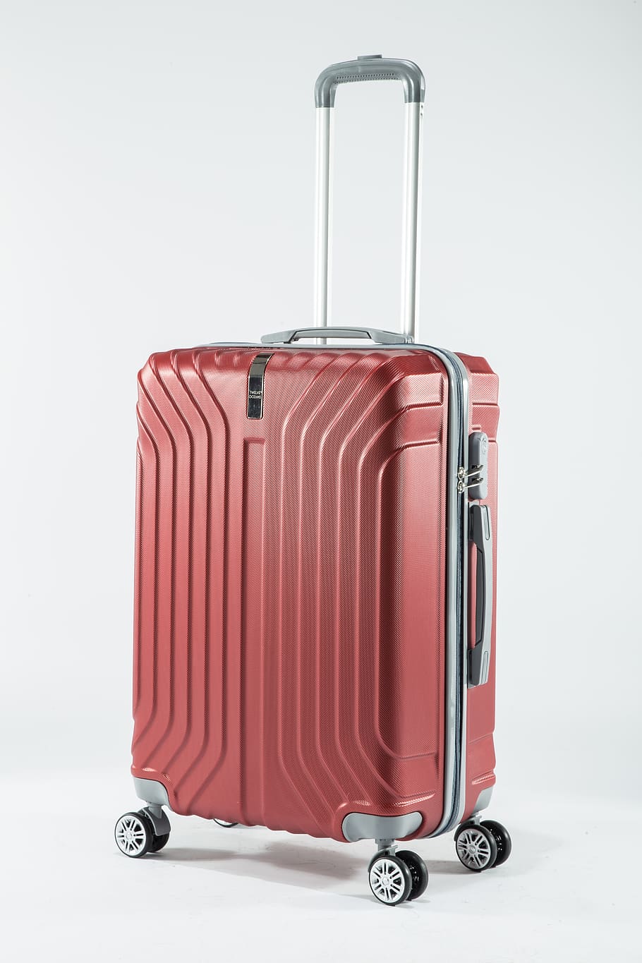 bolsa de viaje, dura y, bolsa, equipaje, maleta, viajar, en el interior, fondo blanco, recortar, equipaje con ruedas
