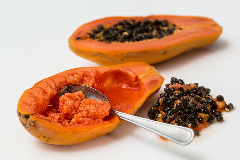 papaya en rodajas, papaya, fruta tropical, madura, exótica, dulce, jugosa, nutrición, vitamina c, alimentación saludable