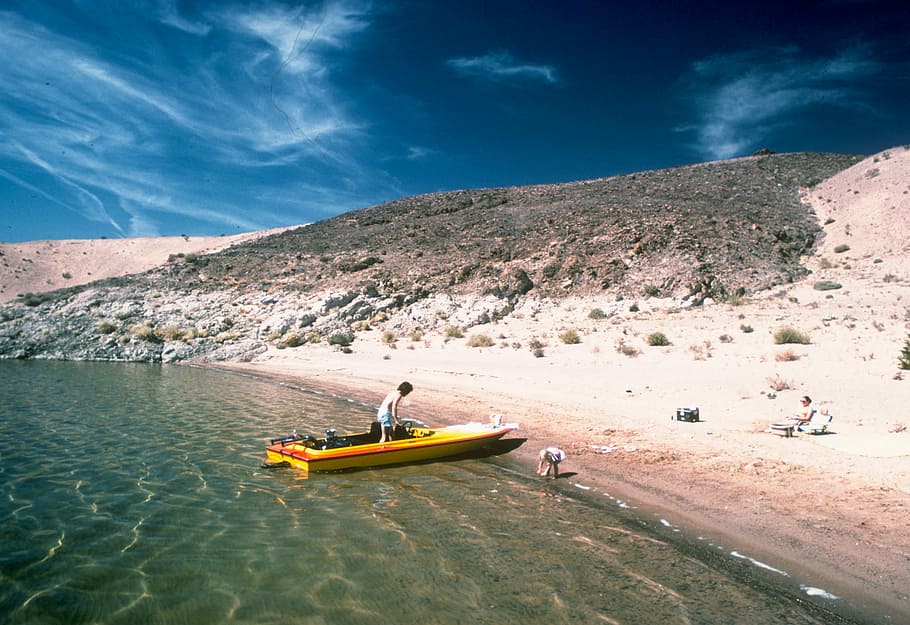 lake mead, nevada, Canoeing, Lake Mead, Nevada, canoe, landscape, public domain, shoreline, United States, outdoors