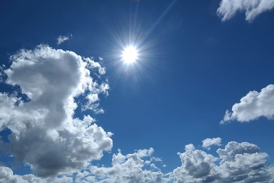 日, 青空, 雲, 空, 美しい日, ソル, 青, 自然, 雲-空, 天気
