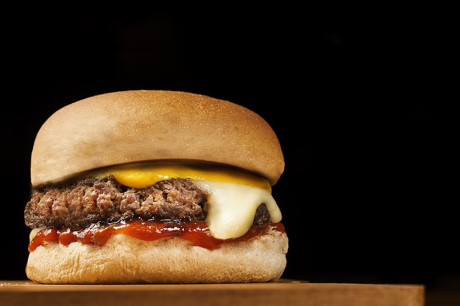 hamburger, burger, fast food, sandwich, gourmet, cheddar, snack, handmade, unhealthy eating, meat