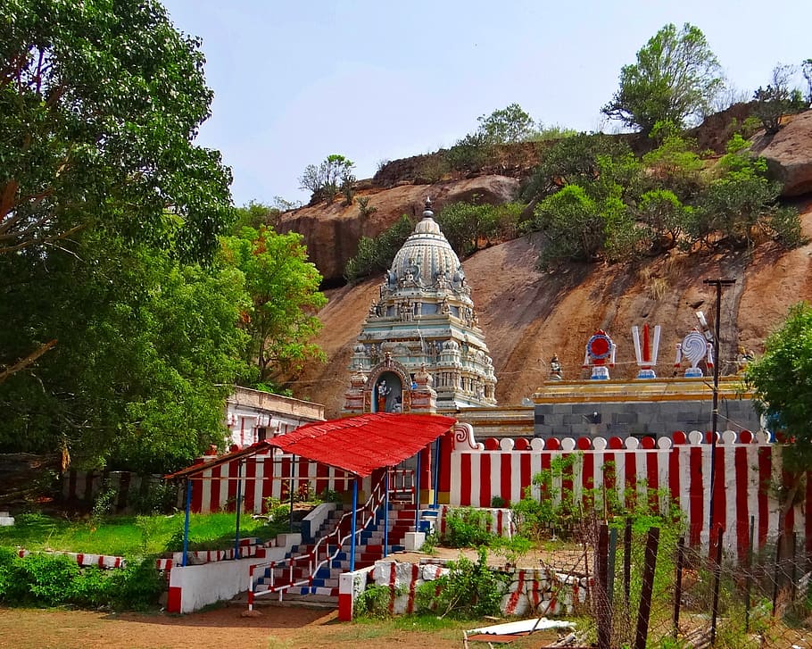 colinas de ramgiri, templo, ramadevara betta, bangalore, índia, sholay, rochas, barrancos, arquitetura, estrutura construída