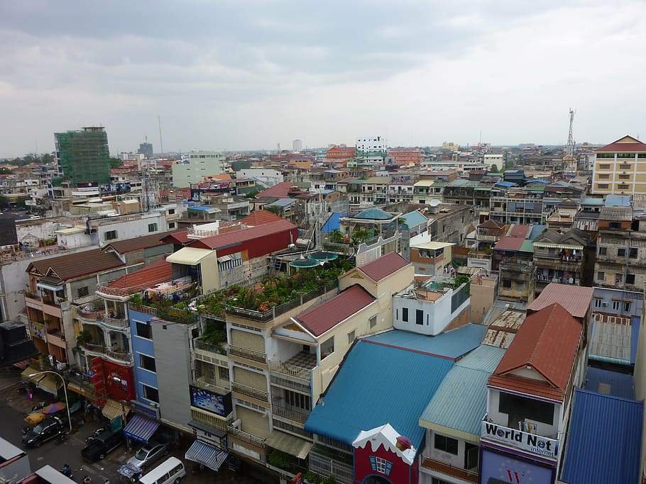 camboja, cidade, phnom penh, arquitetura, exterior do edifício, estrutura construída, bairro residencial, construção, céu, nuvem - céu
