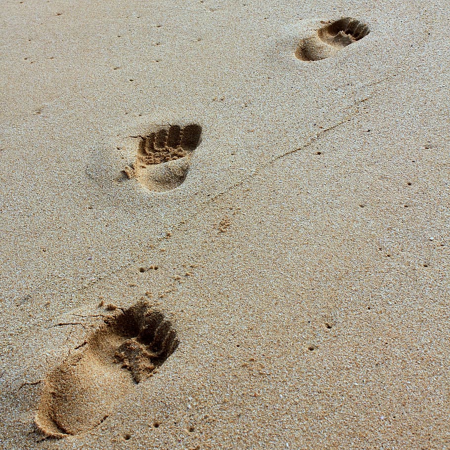 Sand, Footprint, Beach, Foot, Walk, barefoot, step, print, footstep, imprint
