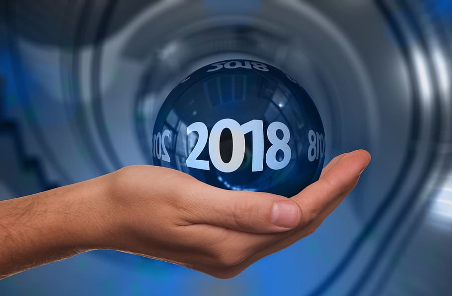 person, holding, 2018, blue, ball, hand, new year's day, new year's eve, turn of the year, spiral staircase