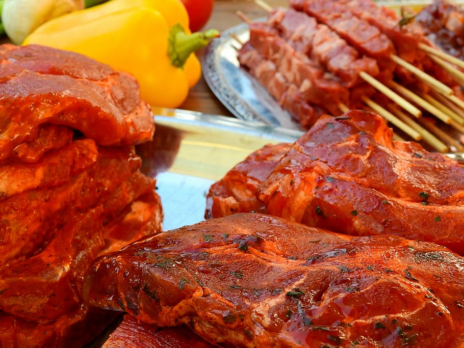 carne, crudo, sabroso, comida, parrilla, carnes a la parrilla, frisch, comer, barbacoa, preparar
