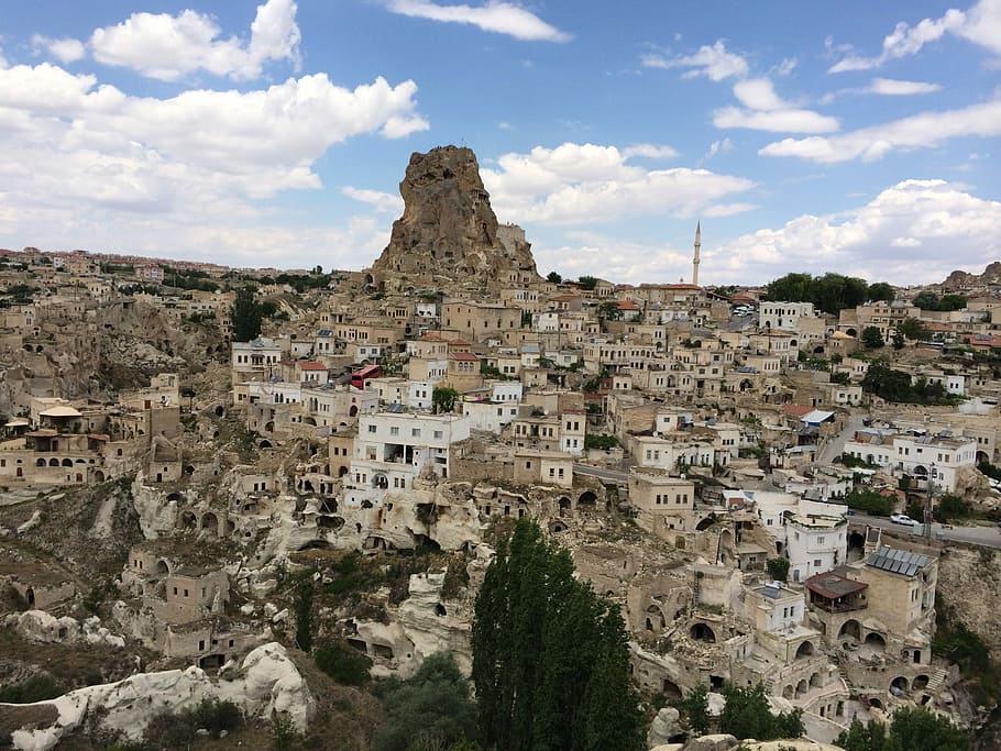 Ortahisar, Cappadocia, Turkey, cappadocia, turkey, the old town, architecture, old Ruin, architecture And Buildings, ancient, travel Locations