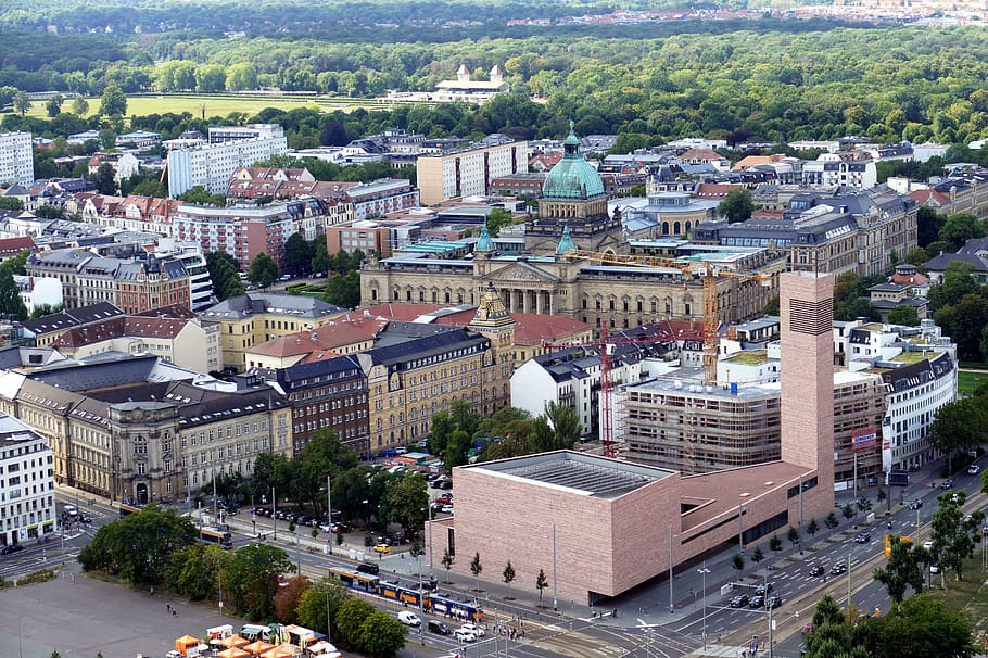 leipzig, saxony, germany, historic center, historically, city, outlook, view, panorama, cityscape