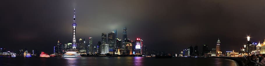 夜の街, 中国, 上海, 都市, 旅行, ランドマーク, 都市の景観, 建築, ビュー, タワー