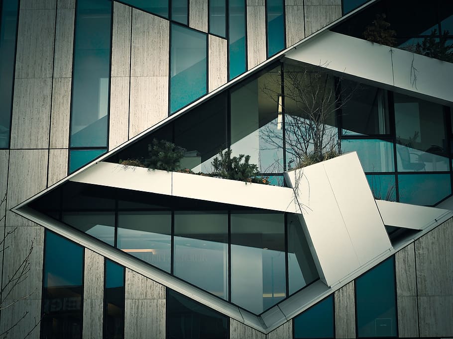 白 青 建物 昼間 建築 現代 窓 家 幾何学 抽象 Pxfuel