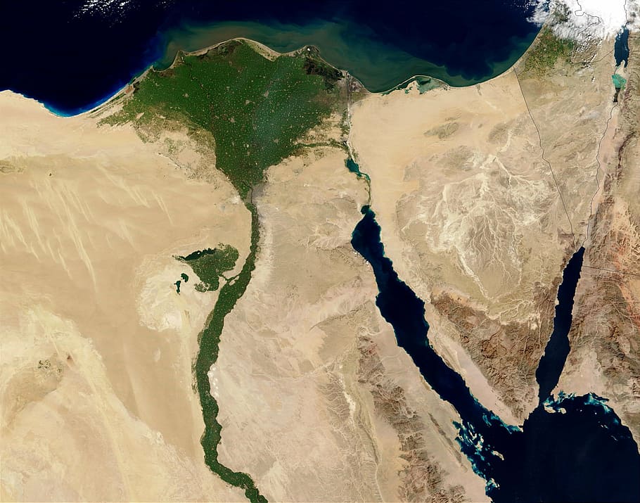 aerial, view, island, egypt, nile, aerial view, land, map, atlas, water