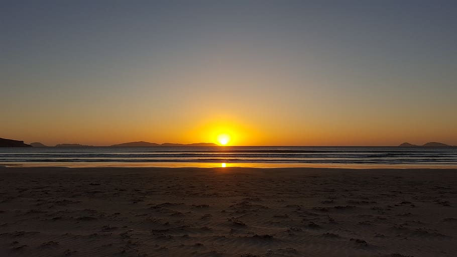 puesta de sol, playa, australia, tarde, promontorio de wilson, mt oberon, cielo, pintorescos - naturaleza, tierra, mar
