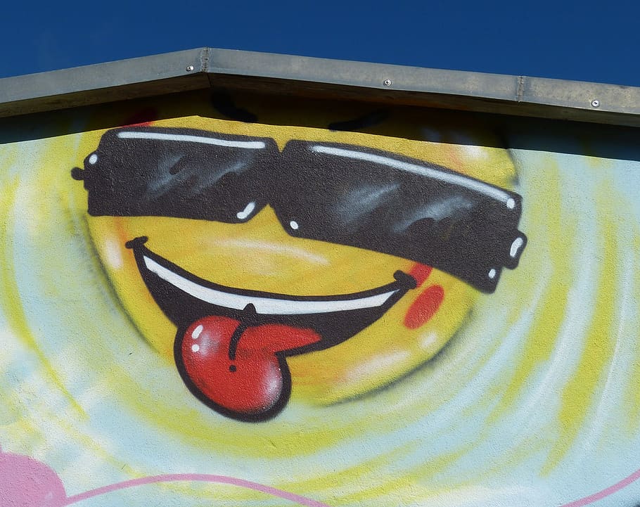 grafiti, graffitti, graffiti, wall, graphiti, face, tongue, glasses, sunglasses, sylt