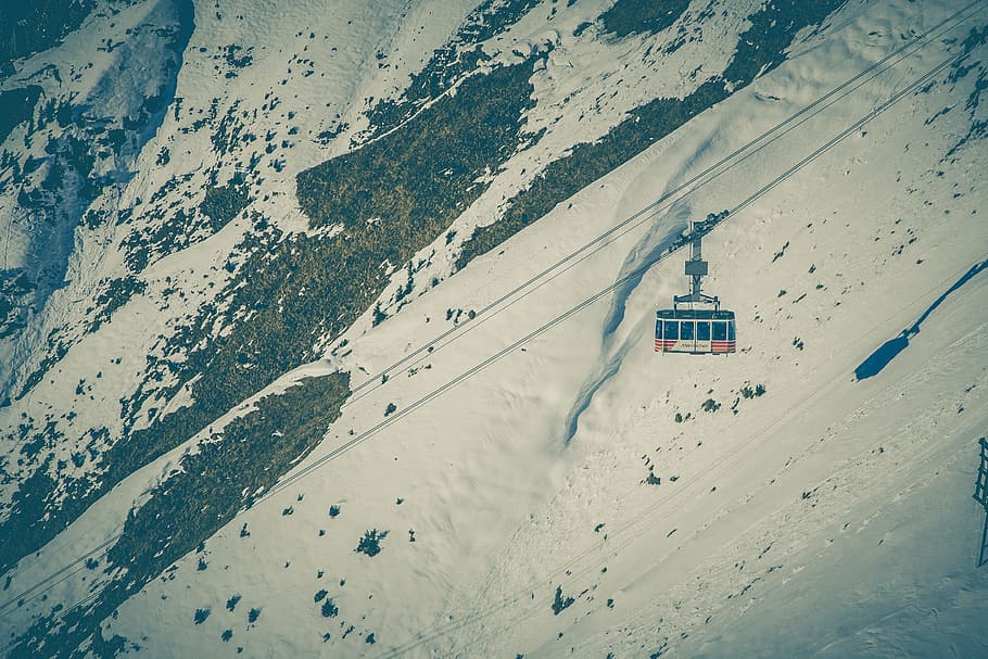 gondola, lift, kereta gantung, ski, alpine, musim dingin, pegunungan, lanskap, olahraga musim dingin, panorama