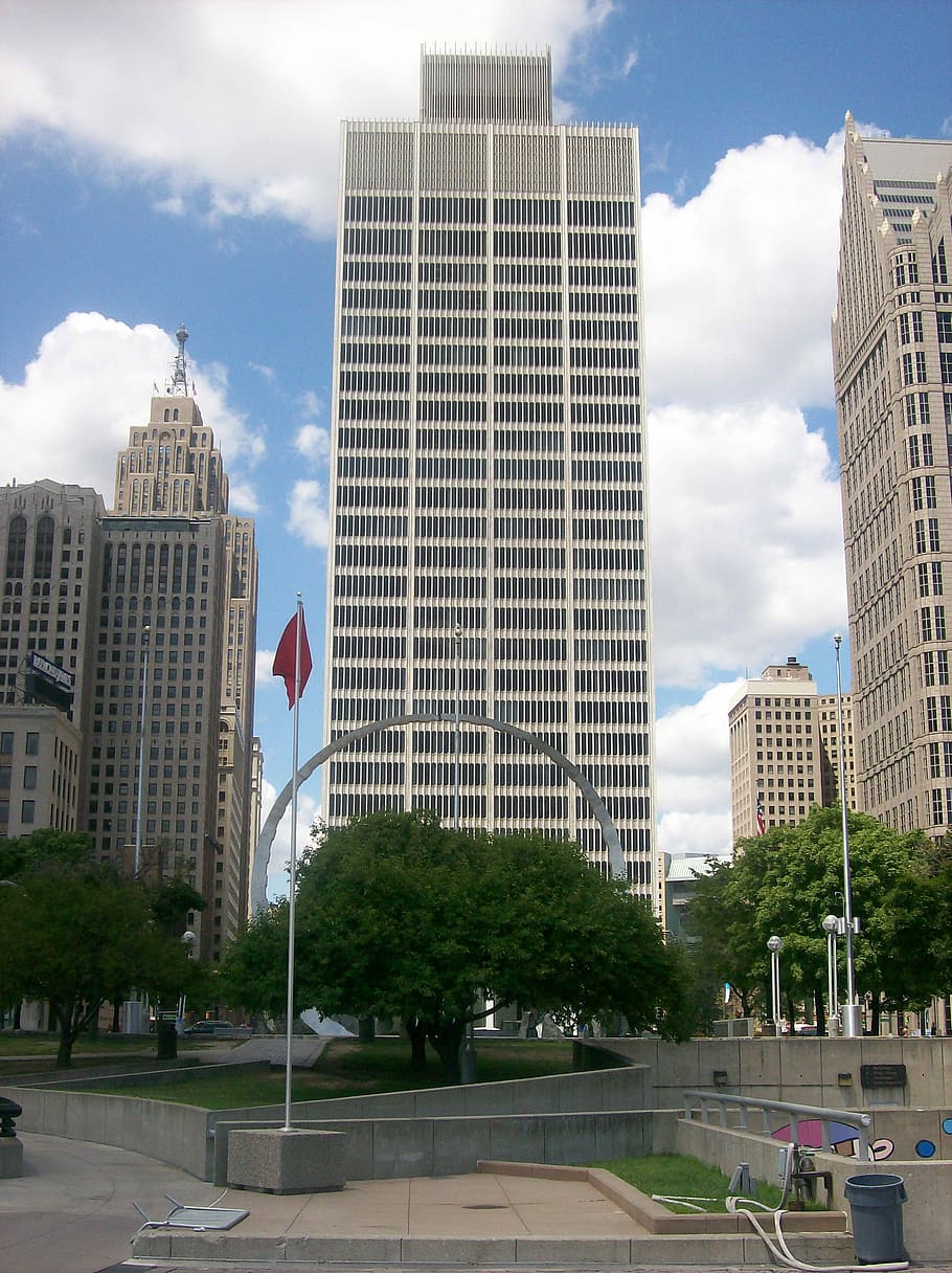 uno, Woodward Avenue, Detroit, Michigan, One Woodward Avenue, fotos, dominio público, rascacielos, torre, torres