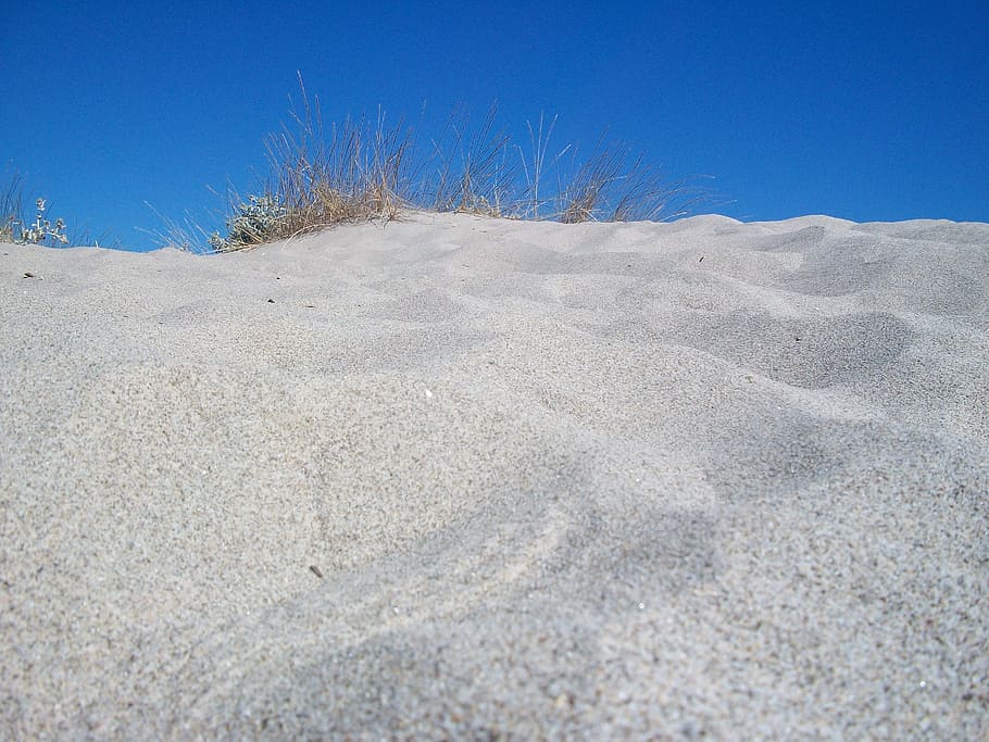 duna, areia, mar, gole, terra, céu, praia, azul, natureza, tranquilidade