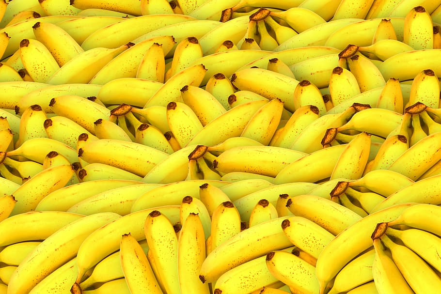 buah pisang kuning, pisang, buah, kuning, sehat, buah segar, tropis, organik, buah jeruk, enak
