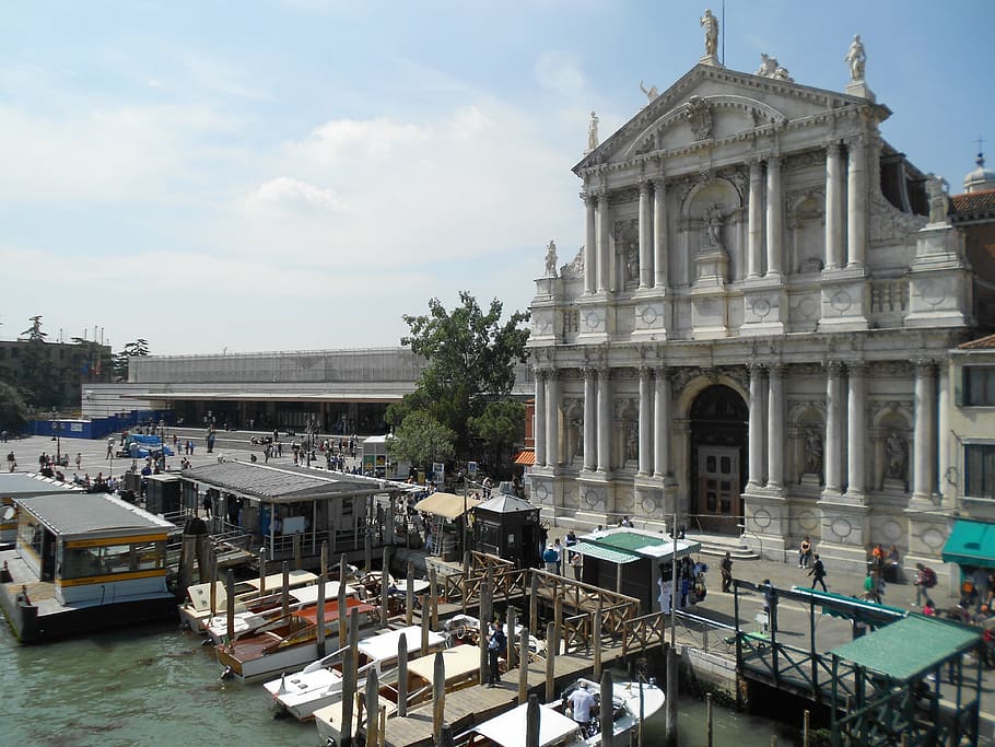 Venesia, gondola, pariwisata, venezia, gereja, santa maria di nazareth, struktur yang dibangun, arsitektur, eksterior bangunan, langit